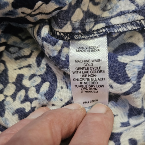 Passport Navy and White Patterned Blouse - Picture 9 of 11